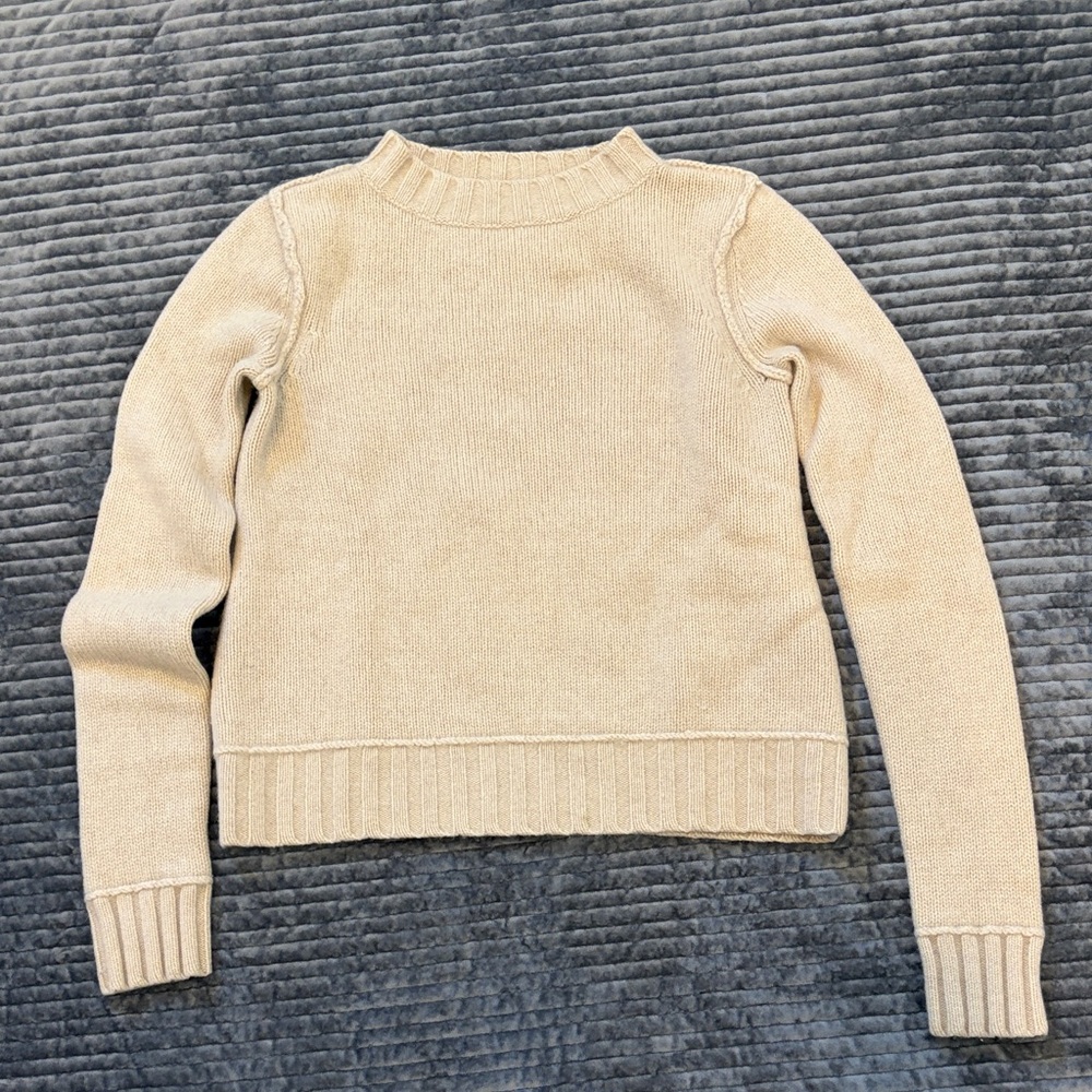 VINCE 100% Cashmere Cream Crewneck Sweater - Small